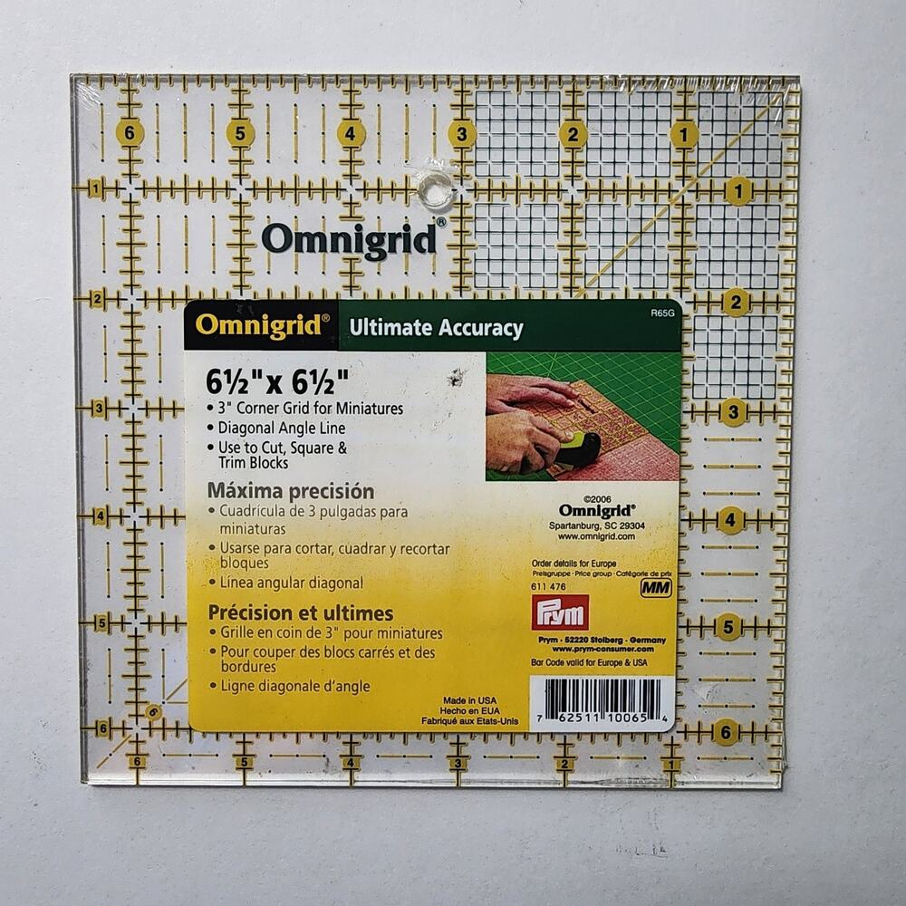Omnigrip 6-1/2" x 6 1/2" Non-Slip Square Quilting Clear